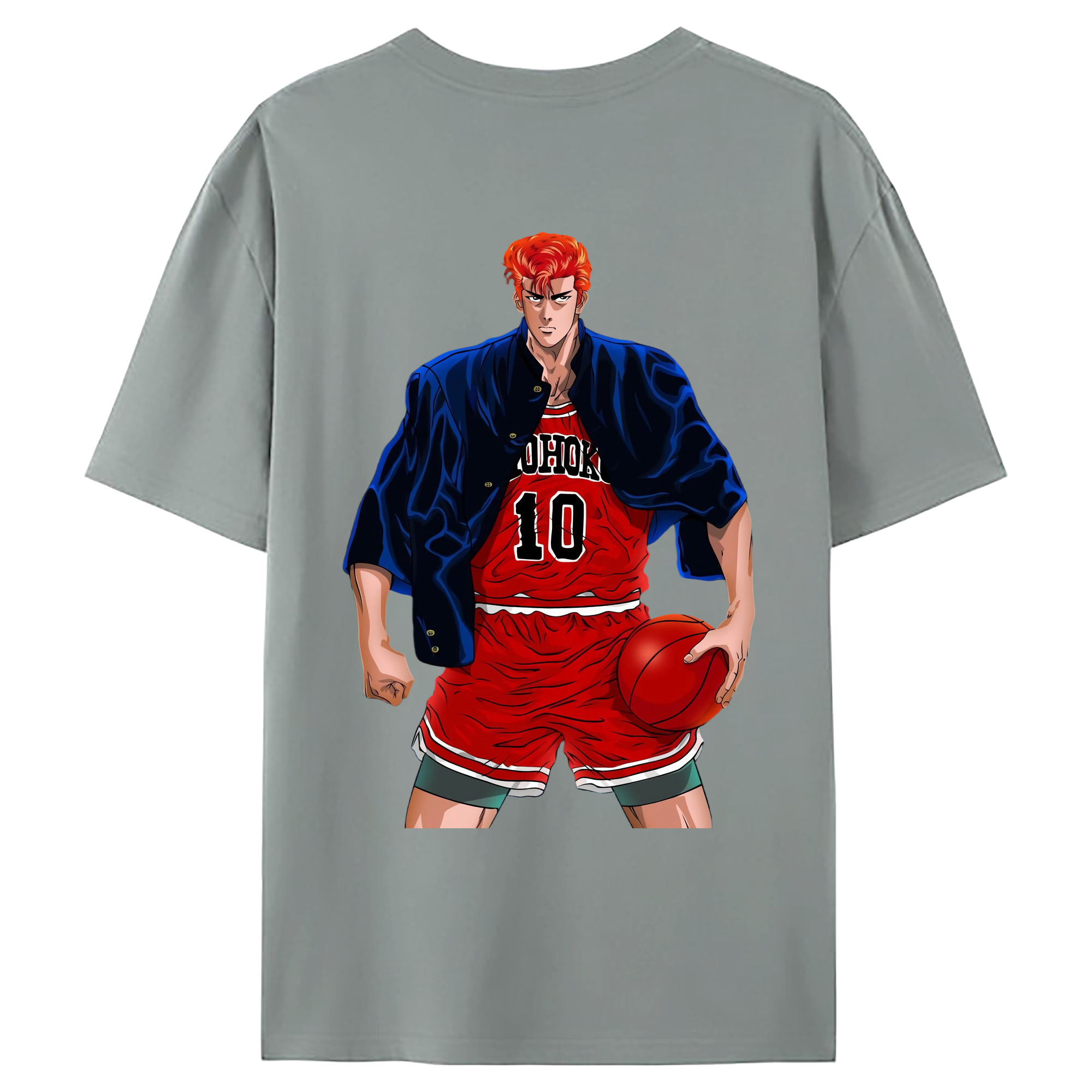 （画像用） SLAM DUNK／スラムダンク 綿100％ メンズ半袖Tシャツ（バックプリント） 通気性